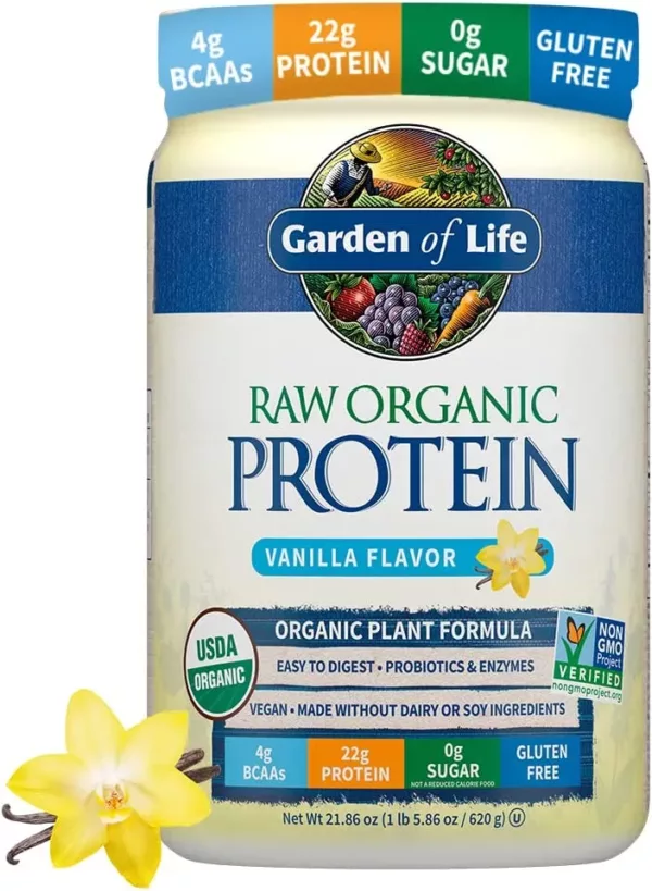 garden of life raw organic protein vanilla powder 20 servings certified jpg