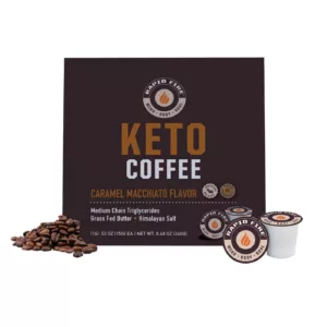Rapidfire Caramel Macchiato Ketogenic High Performance Keto Coffee Pods, Supports Energy & Metabolism, Weight Loss Diet, Single Serve K Cup, Brown,...